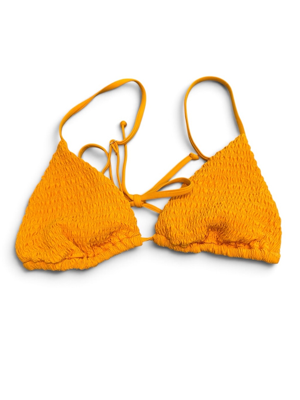 WeWoreWhat | Orange Smocked Triangle Bikini Top